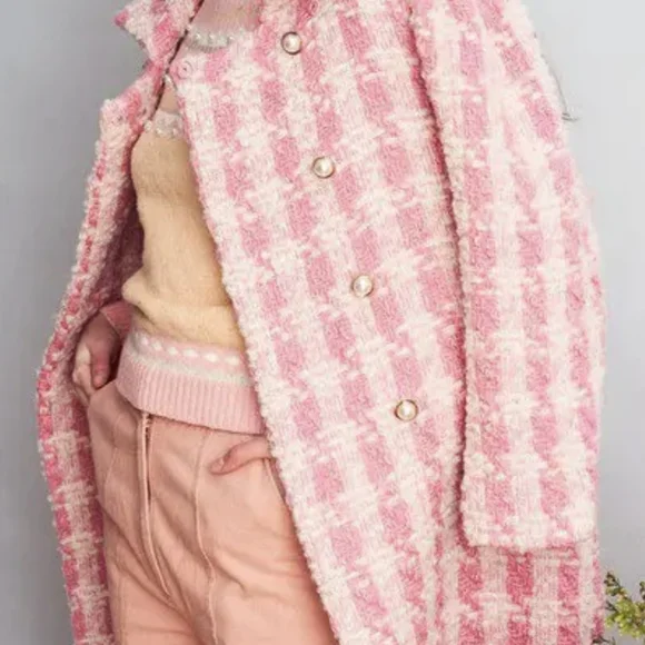 LoveShackFancy Armstrong Coat Pink Hills Tweed. - Picture 14 of 16